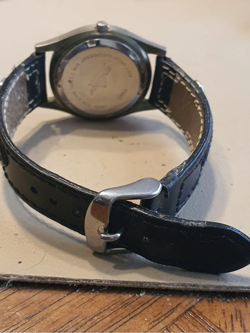 🦋10/$20🦋 Aquatech Silver/Green Leather Women's Field Watch
